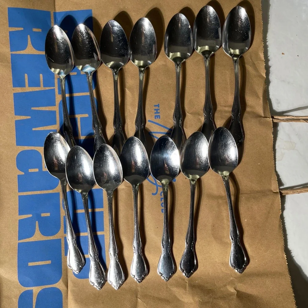 Oneida Deluxel Flatware Set 57 Piece Vintage Stainless Steel Set